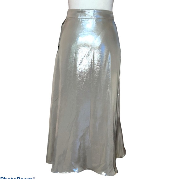 ZARA Metallic Effect Ruffled Skirt - Picture 3 of 7